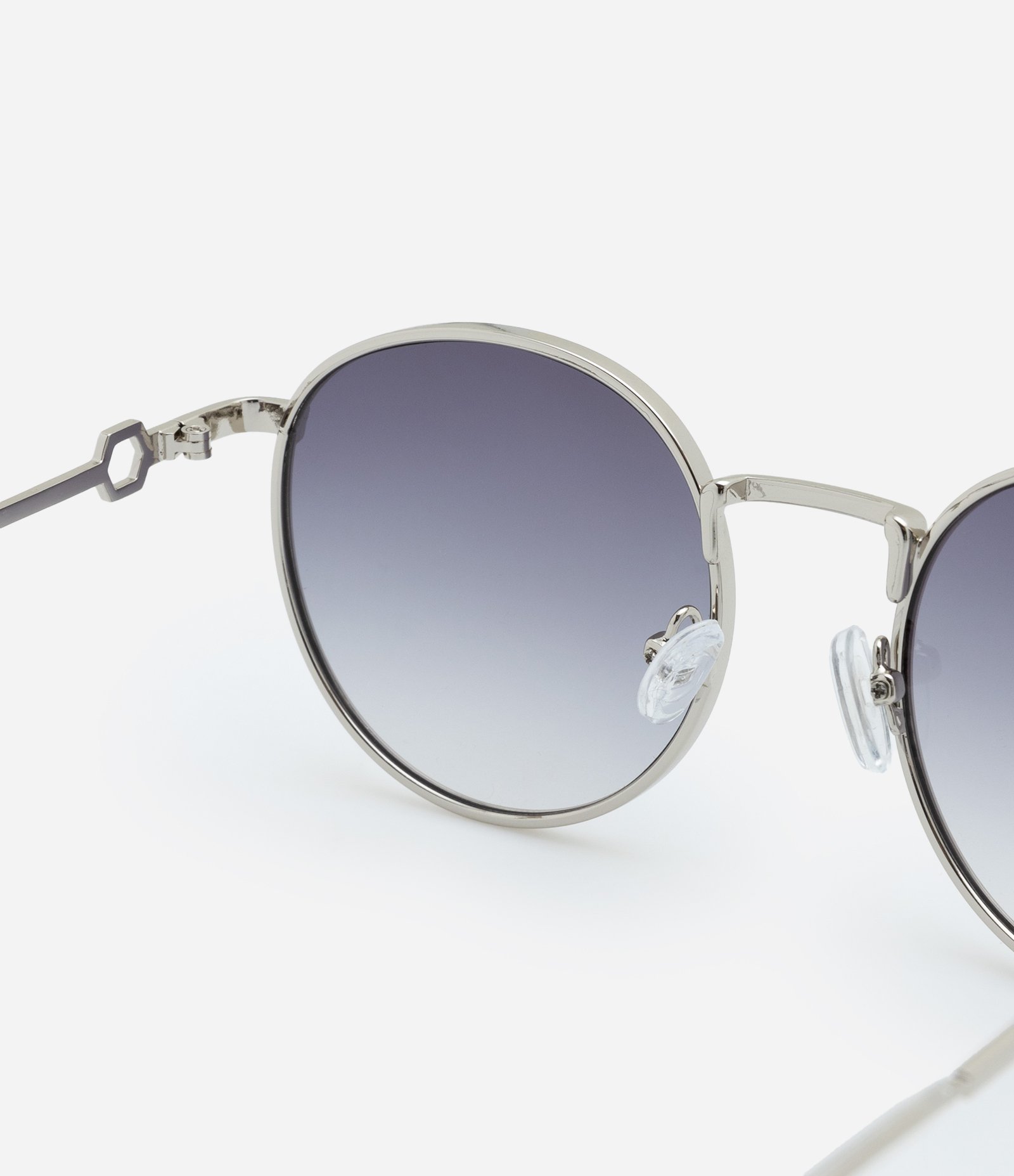 Óculos de Sol Redondo com Lentes Degrade e Corrente Prata 4