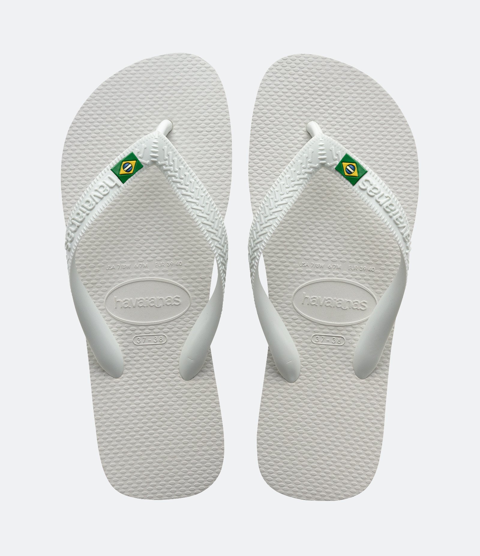 Chinelo de Tiras com Bandeira do Brasil Havaianas Branco Neve 1