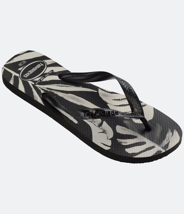 Chinelo de Tiras com Estampa Aloha Tropical Havaianas Preto 2