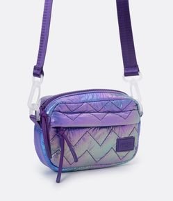 Bolsa Transversal em Material Sintético Holográfico com Bolsinho