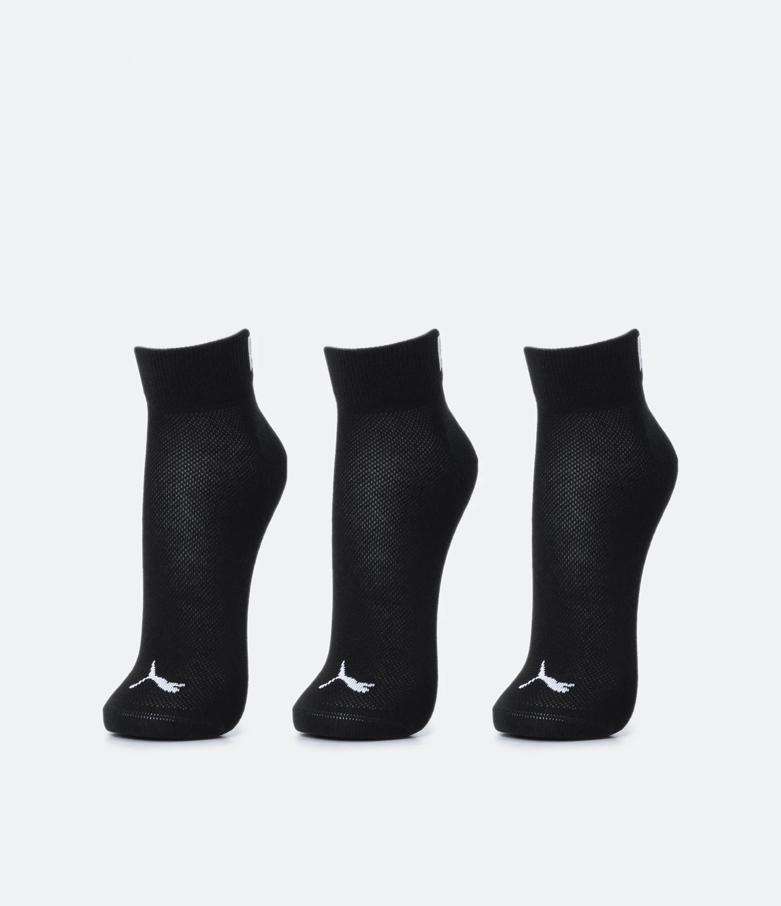 Kit 03 Meias Cano Curto Esportivas em Algodão com Logo Puma Preto 1