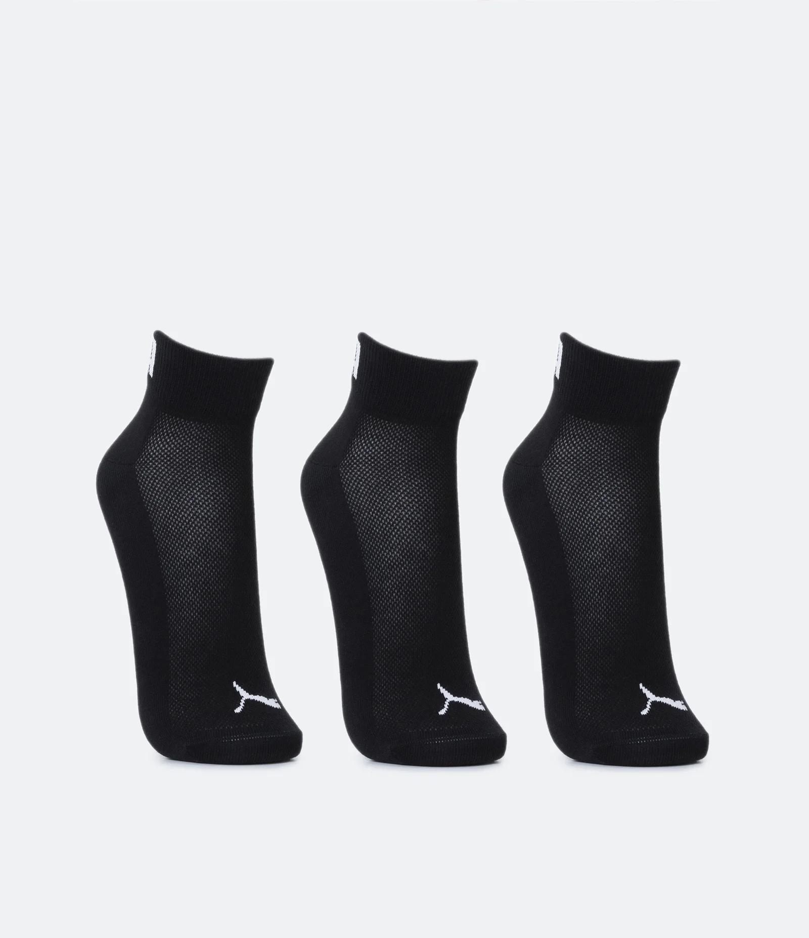 Kit 03 Meias Cano Curto Esportivas em Algodão com Logo Puma Preto 2