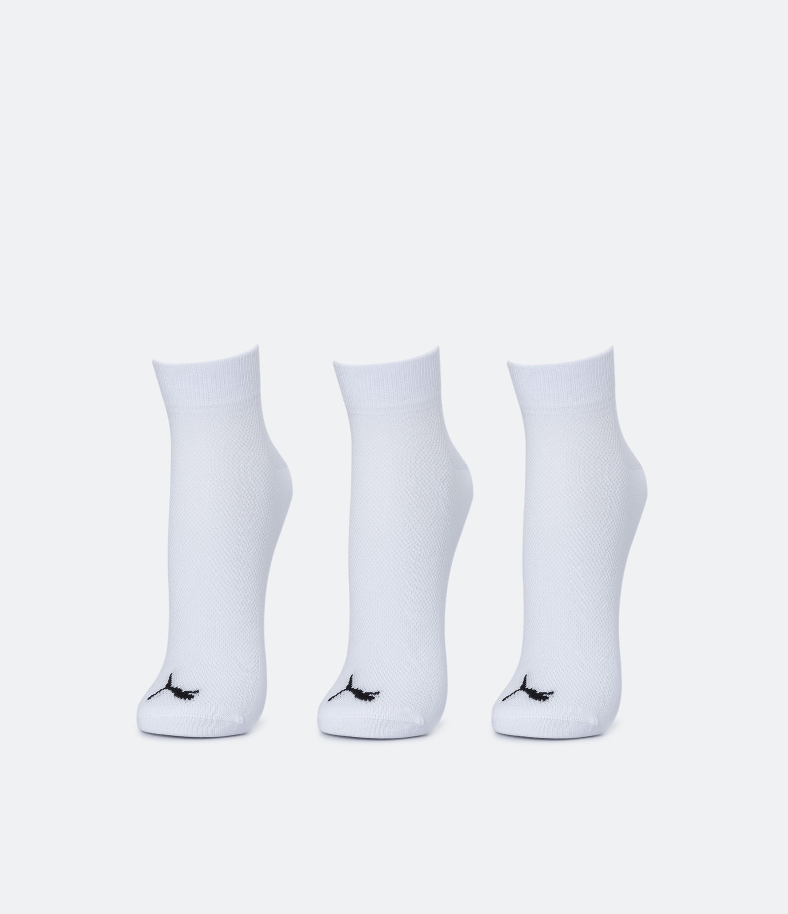 Kit 03 Meias Cano Curto Esportivas em Algodão com Logo Puma Branco 1