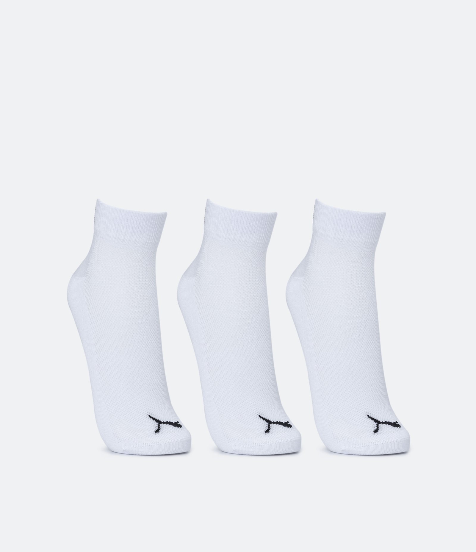 Kit 03 Meias Cano Curto Esportivas em Algodão com Logo Puma Branco 2
