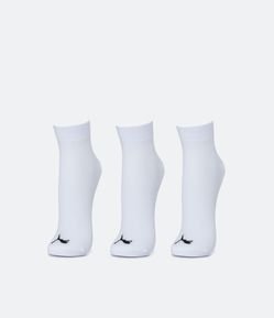 Kit 03 Meias Cano Curto Esportivas em Algodão com Logo Puma