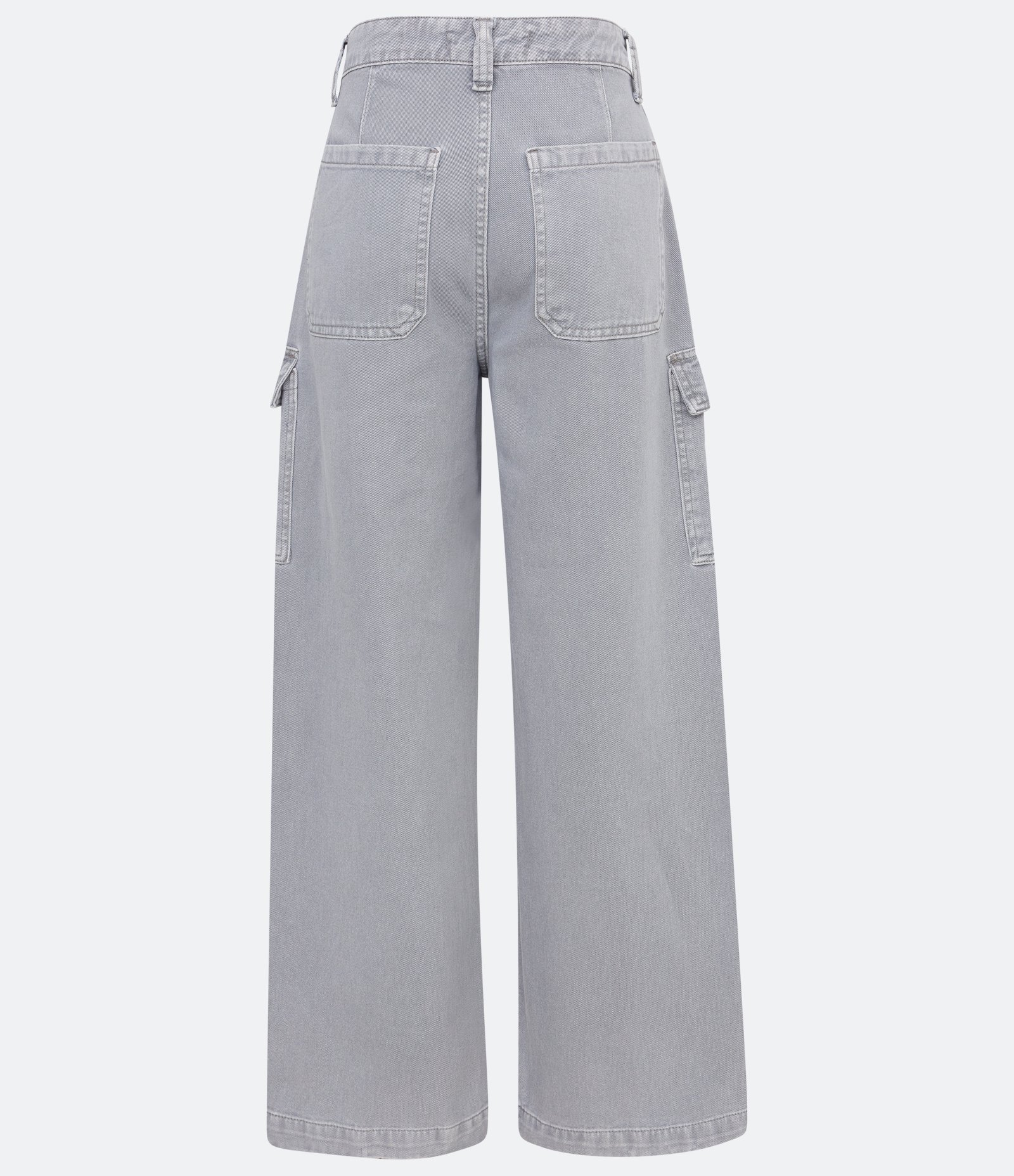 Calça Wide Leg em Sarja com Cintura Alta e Bolsos Cargo 6