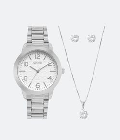 Kit Relógio Condor Analógico com Pulseira e Caixa em Metal CO2036MWW K4K