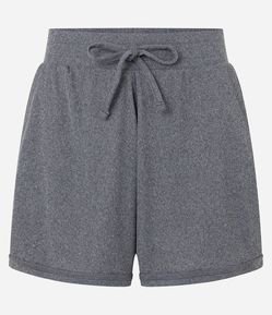 Short de Pijama em Ribana com Amarração no Cós e Bolsos