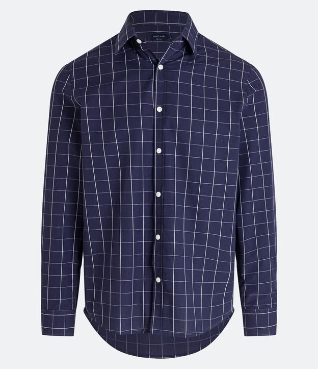 Camisa Comfort em Algodão com Estampa Xadrez Grid