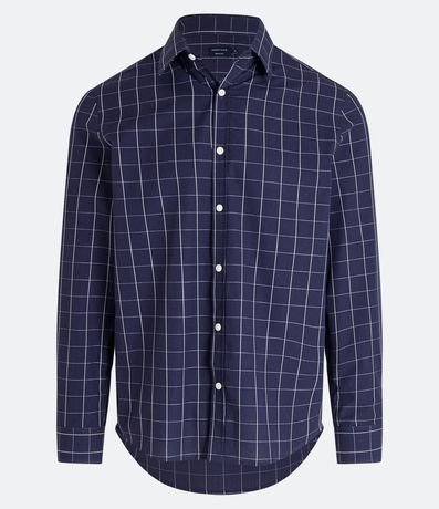 Camisa Comfort em Algodão com Estampa Xadrez Grid Menor preço em Camisa Comfort em Algodão com Estampa Xadrez Grid