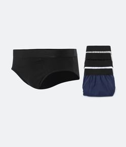 Kit 05 Cuecas Slip em Meia Malha com Elástico no Cós