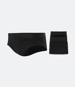 Kit 03 Cuecas Slip em Meia Malha com Cós Elástico