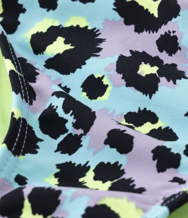 Bikini Infantil con Estampado de Jaguar y Detalles en Neón - Talle 5 a 14 años Azul 4