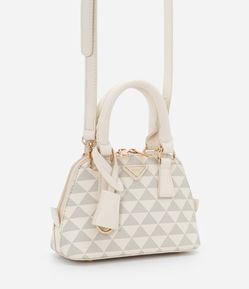 Bolsa com Alça de Mão e Estampa de Triângulos