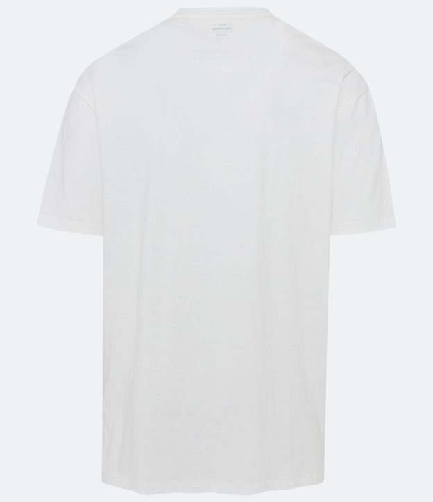 Camiseta Relaxed com Estampa de Flor Hibisco e Lettering Branco Neve 6