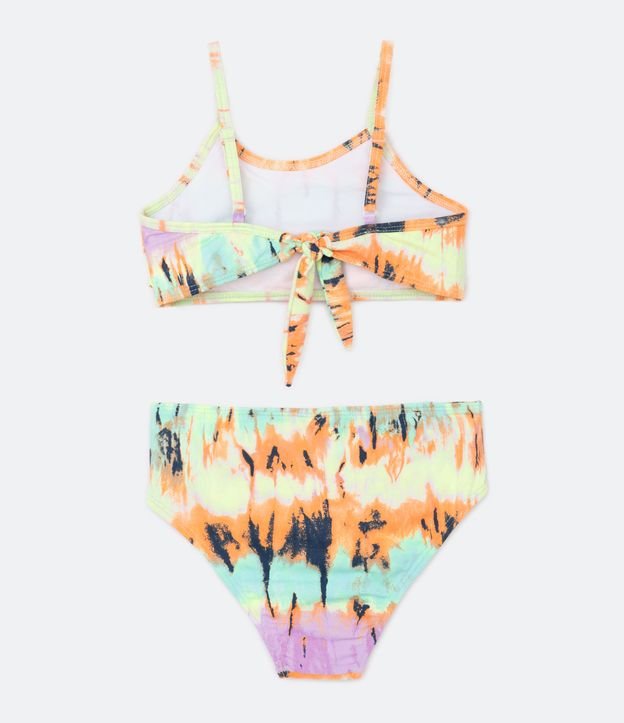 Bikini Infantil en Microfibra con Volado y Estampa Tie Dye  - Talle 5 a 14 años Violeta 4