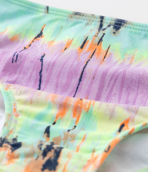 Bikini Infantil en Microfibra con Volado y Estampa Tie Dye  - Talle 5 a 14 años Violeta 5