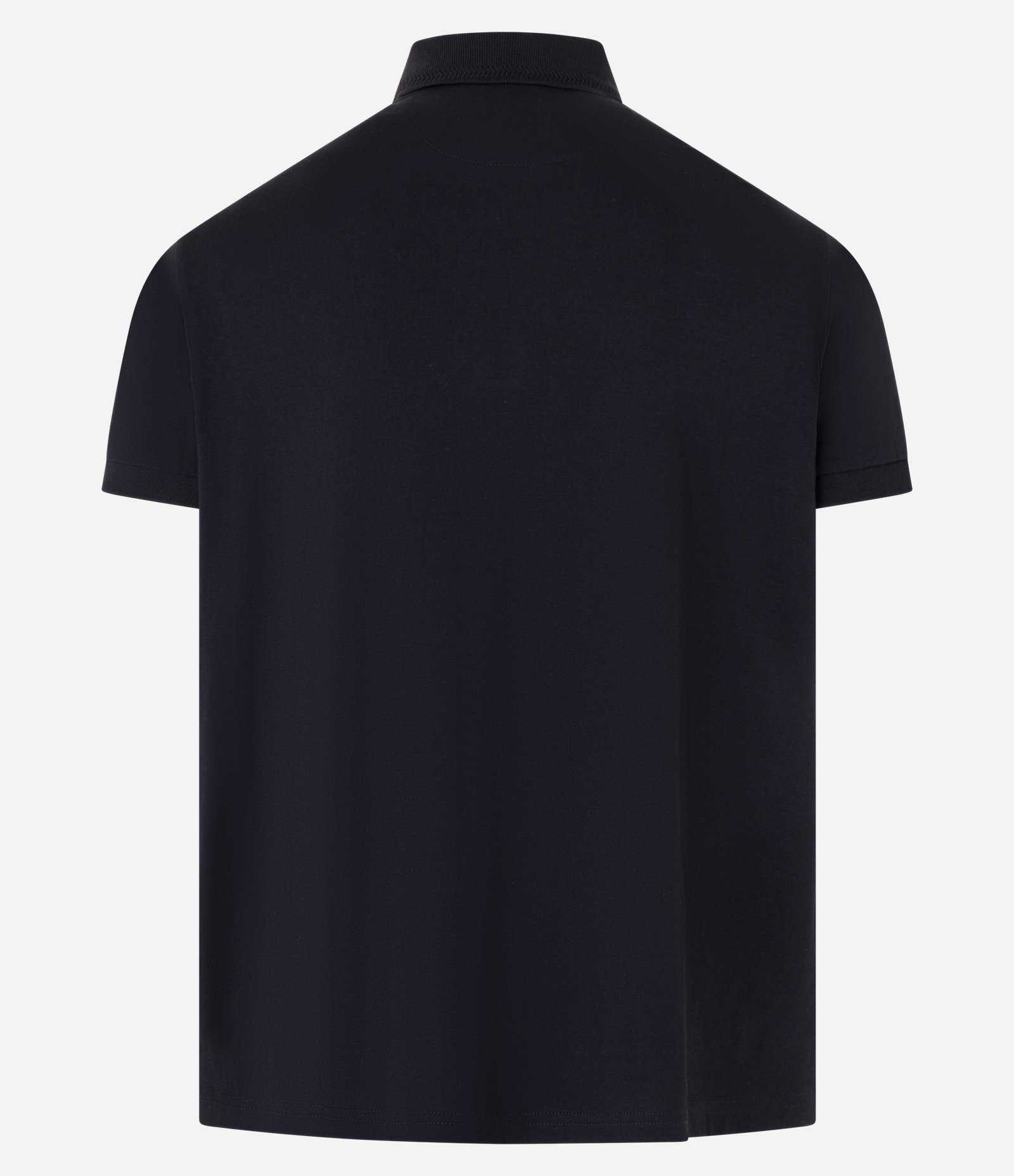Polo Regular em Algodão Peruano com Detalhes Texturizados Preto 7