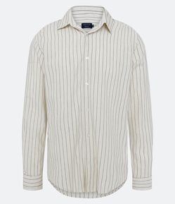 Camisa Regular em Viscose com Estampa de Listras