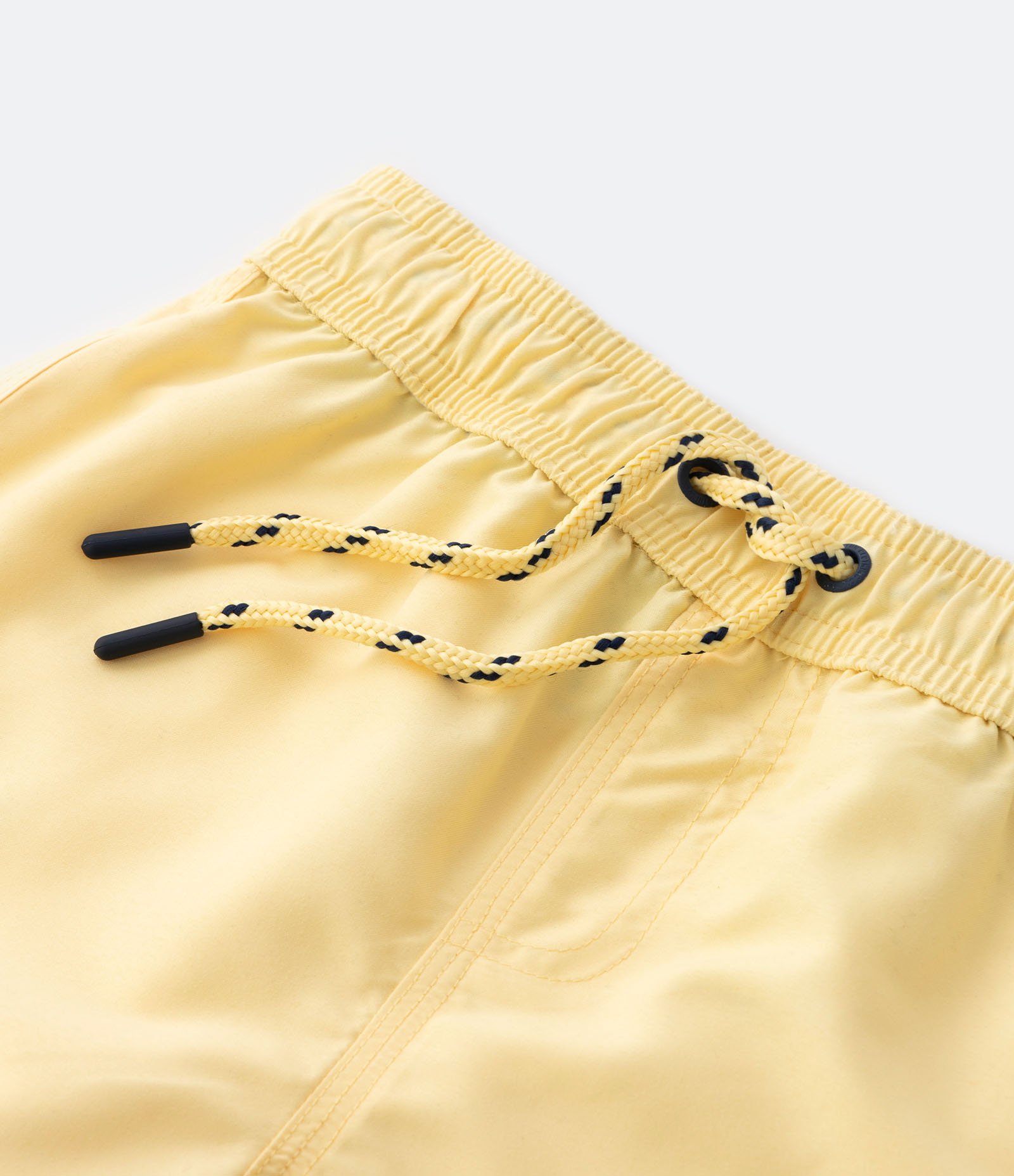 Bermuda de Banho Infantil com Etiqueta Emborrachada - Tam 5 a 14 anos Amarelo Creme 5