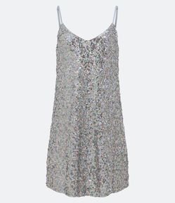 Vestido Curto em Paetês Furtacor e Alcinhas Finas