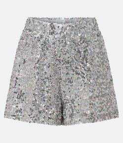 Short Curto em Paetê Furtacor e Cós Elástico