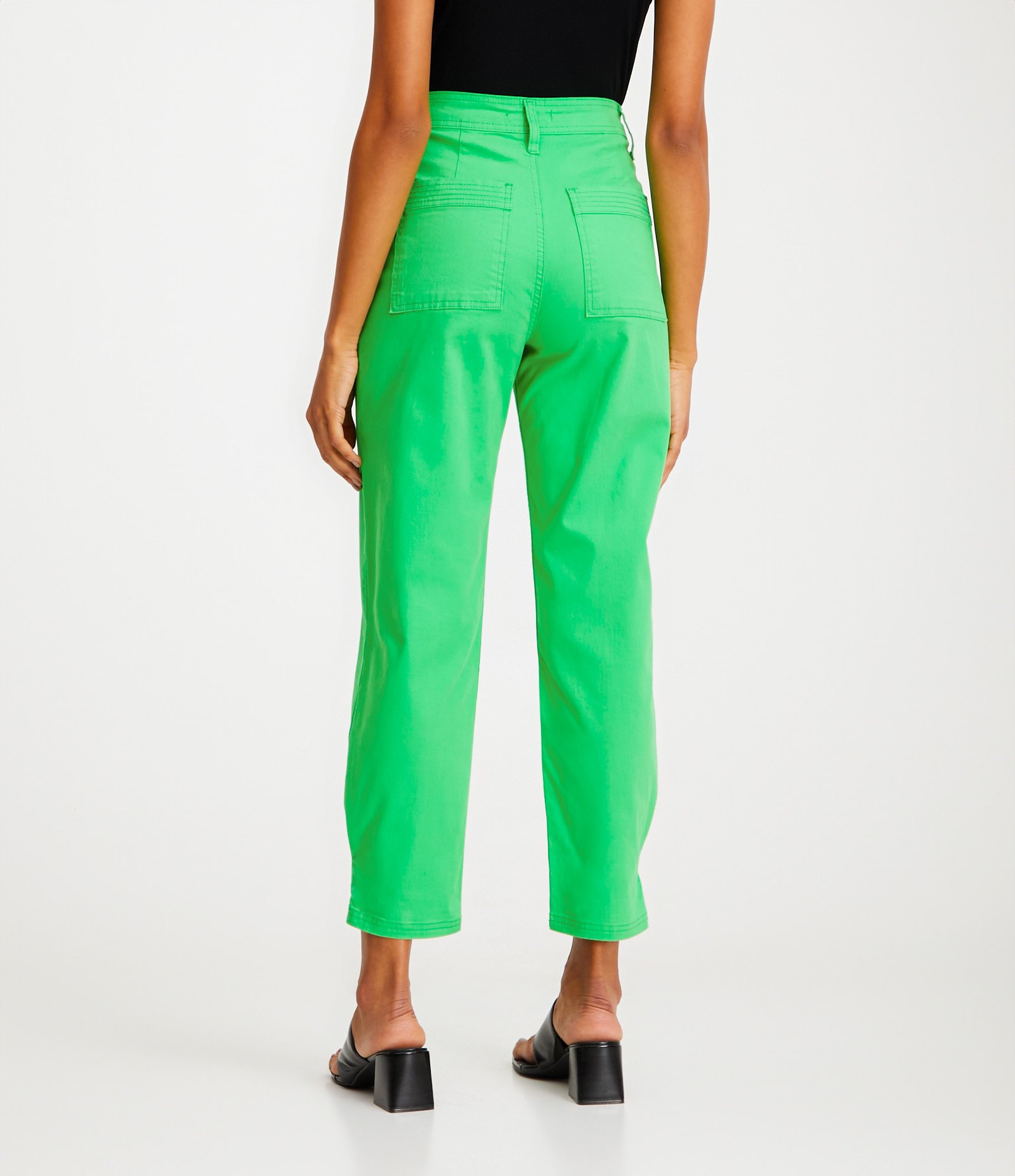 Calça Slouchy em Sarja com Recortes Verde 3