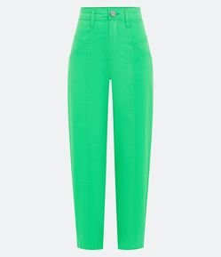 Calça Slouchy em Sarja com Recortes