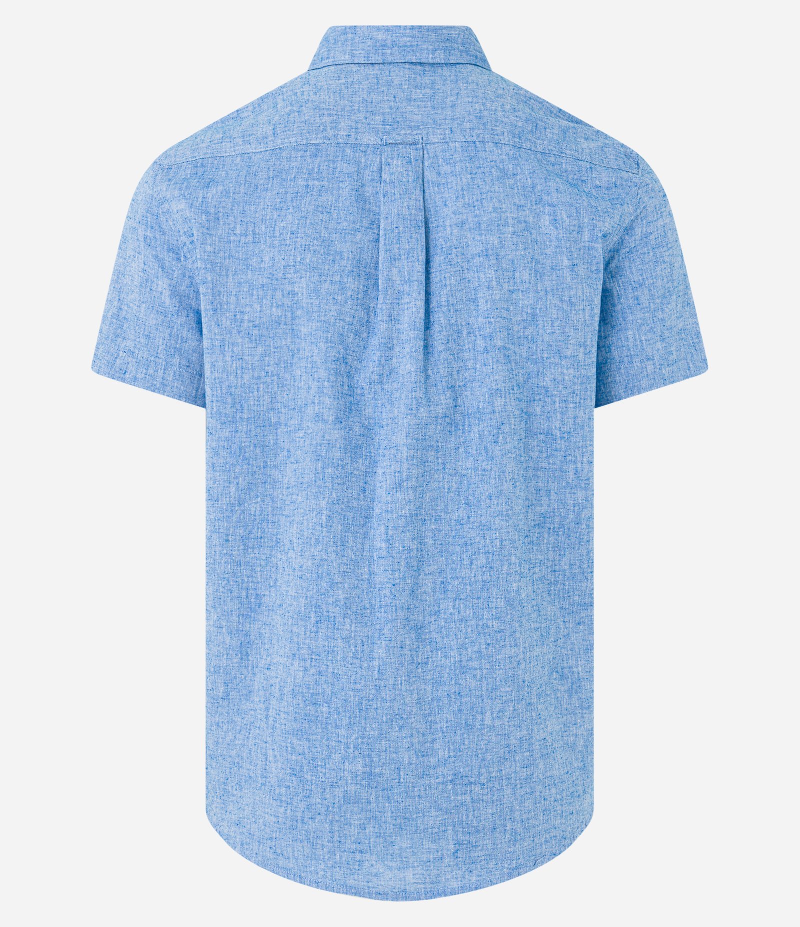Camisa Comfort Básica em Linho com Bolso Frontal Azul 7