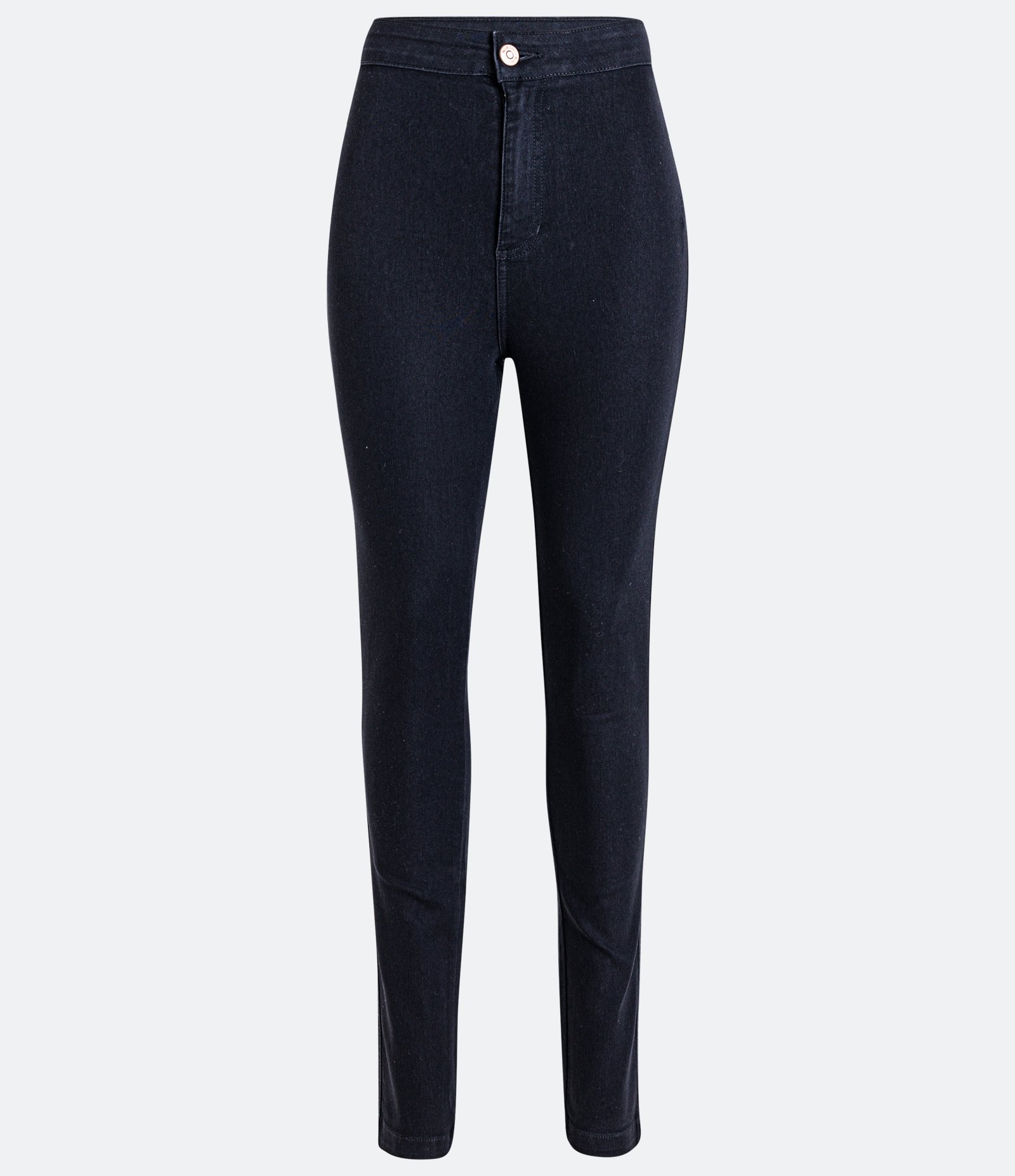 Calça Disco Pants Cintura Alta em Jeans com Bolsos Traseiros Preto 5
