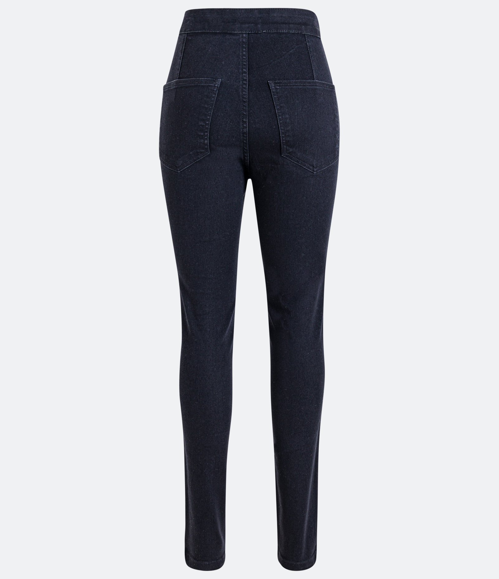 Calça Disco Pants Cintura Alta em Jeans com Bolsos Traseiros Preto 6