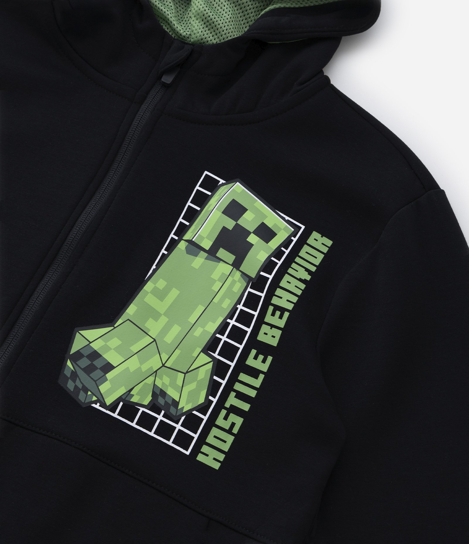 Blusão Infantil em Fleece com Capuz e Estampa do Minecraft - Tam 5 a 14 anos Preto 5