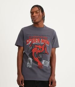Camiseta Regular em Meia Malha com Estampa Spider Man