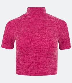 Blusa em Ribana com Golinha Alta e Cava Raglan