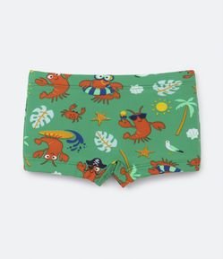 Sunga Infantil com Bichinhos do Mar Estampados - Tam 2 a 4 Anos
