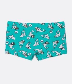 Sunga Boxer Infantil com Estampa de Tubarões - Tam 2 a 6 anos