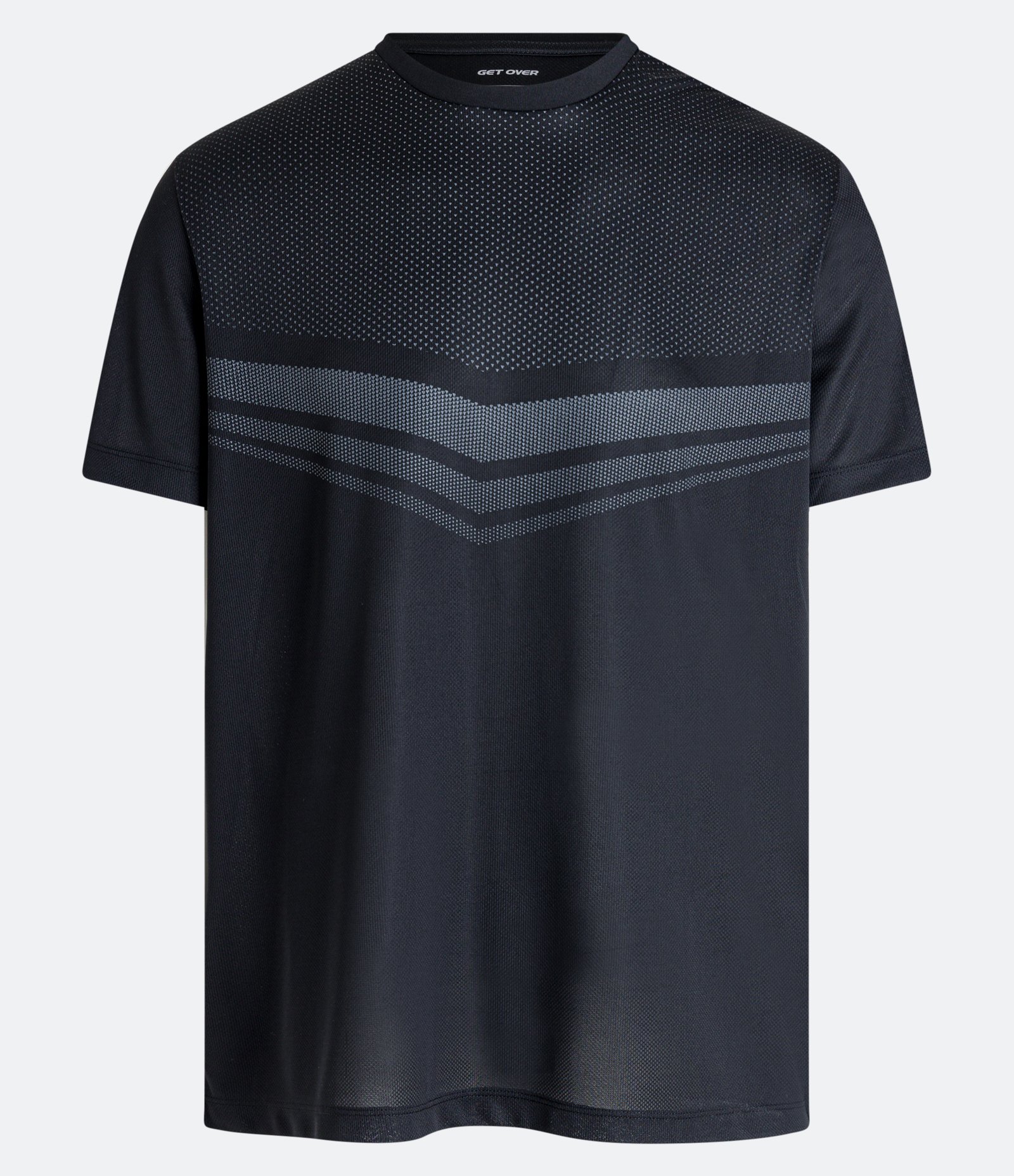 Camiseta Esportiva com Estampa Delta Pontilhado e Manga Curta Preto 4