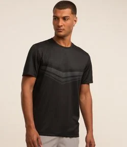 Camiseta Esportiva com Estampa Delta Pontilhado e Manga Curta