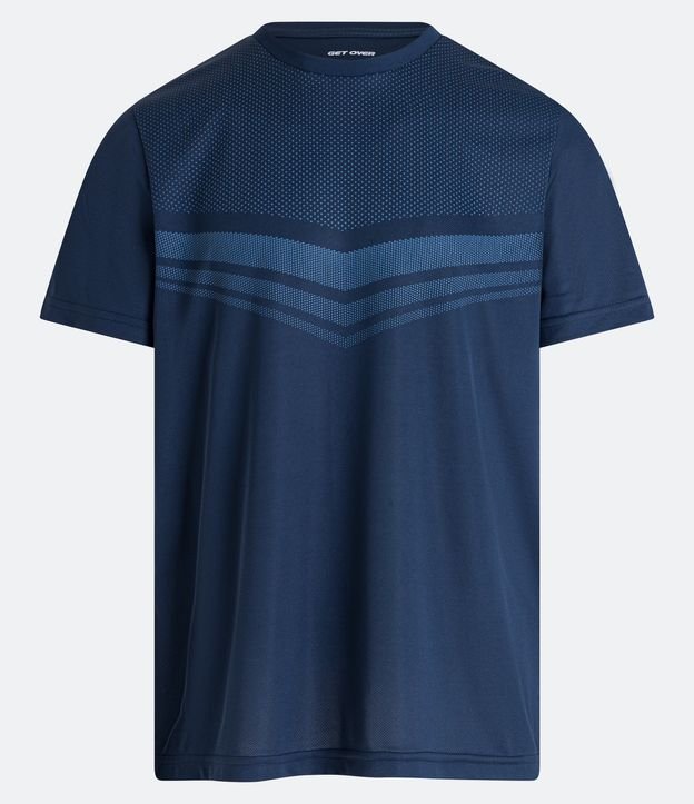 Camiseta Esportiva com Estampa Delta Pontilhado e Manga Curta Azul 5