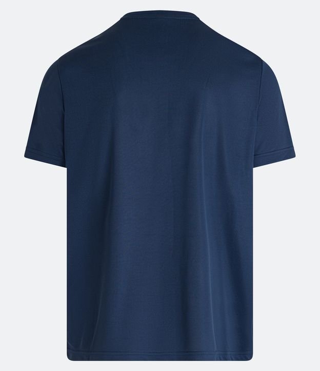 Camiseta Esportiva com Estampa Delta Pontilhado e Manga Curta Azul 6