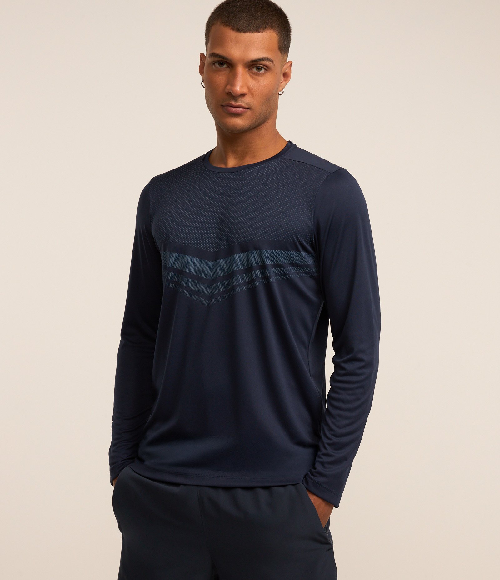 Camiseta Esportiva com Estampa Delta Pontilhado Azul 1