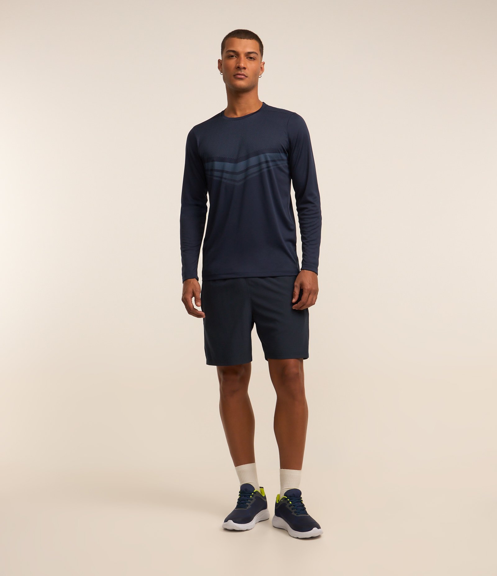 Camiseta Esportiva com Estampa Delta Pontilhado Azul 2