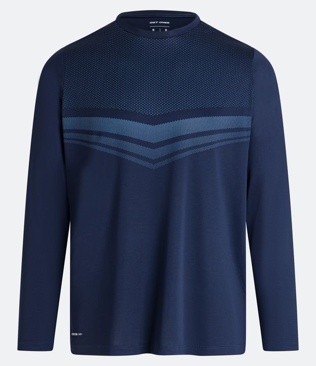 Camiseta Esportiva Dry Fit com Estampa Delta Pontilhado Azul 6