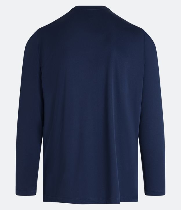 Camiseta Esportiva Dry Fit com Estampa Delta Pontilhado Azul 7