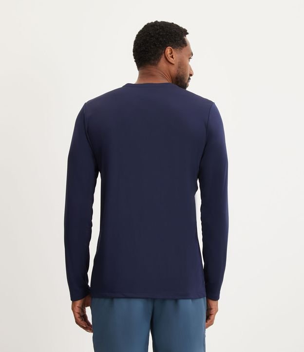 Camiseta Esportiva Dry Fit com Estampa Delta Pontilhado Azul 3