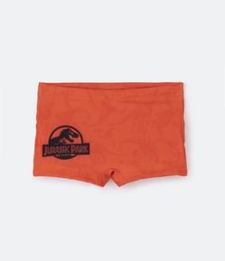 Sunga Boxer Infantil com Estampa Jurassic Park - Tam 5 a 12 Anos