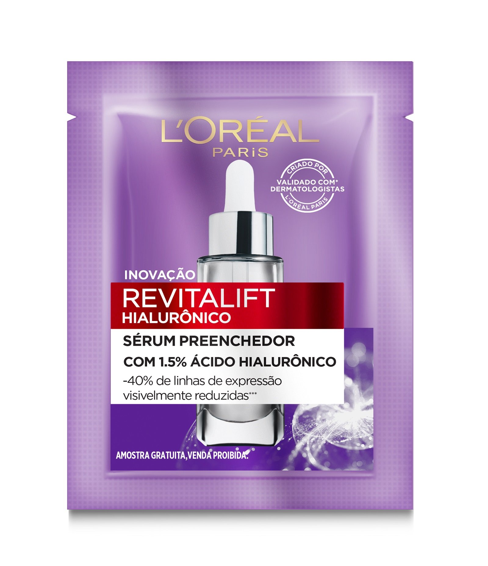 Brinde Sachê Serum Facial Preenchedor Anti Idade Revitalift Hialuronico Sachê Loreal Paris 3,7g 3,7g 1