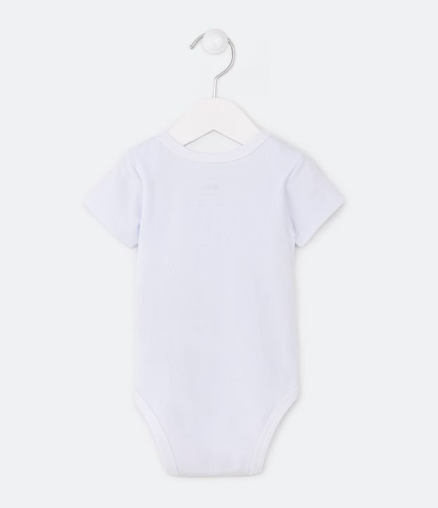 Body Básico Infantil em Cotton com Silk de Ursinho no Peito - Tam 0 a 18 meses Branco Neve 2
