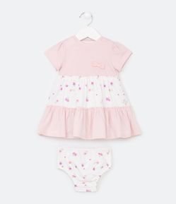 Vestido Marias Infantil com Lacinho e Calcinha - Tam 0 a 24 meses