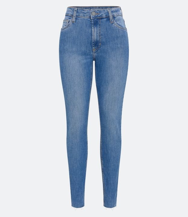 Calça Skinny Jeans com Elastano Azul Médio 5